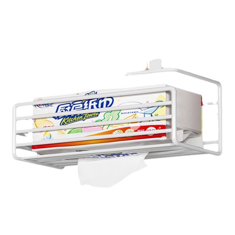 Rack de toallas de cocina rack de almacenamiento de toallas de cocina rack de papel de hierro forjado multifuncional rack colgante debajo del gabinete