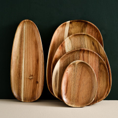 Lychee sea acacia wood irregular tray solid wood hotel dessert afternoon tea sushi pizza bread snack tray