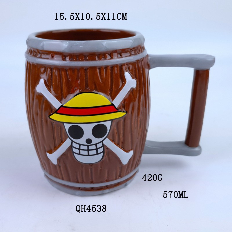 3D en relieve taza de barril de vino taza de agua taza de tambor taza de café taza de desayuno taza de barril taza de cerveza de gran capacidad