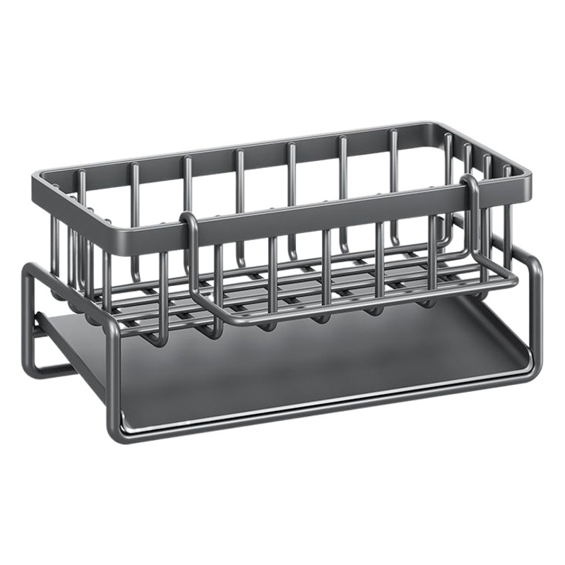 Kitchen Household Drain Rack Multi-Functional Drain Rack on the Wall New Multi-Layer Carbon Steel Rag Storage Rack