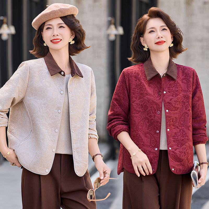 New jacket coat for women, mother's top, lightweight style for middle-aged and young women, spring and autumn red dress for mother-in-law's wedding reception New jacket coat for women, mother's top, lightweight style for middle-aged and young women, spring and autumn red dress for mother-in-law's wedding reception