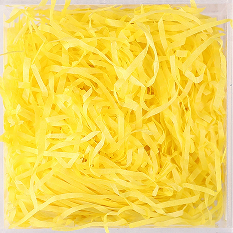 Фабричная продажа коробка подарочная из хлопка бумажной крошки (crushed paper silk) и травяной стебель из шелковой ткани, пасхальная-fold заполнение бумажными волокнами 20 грамм
