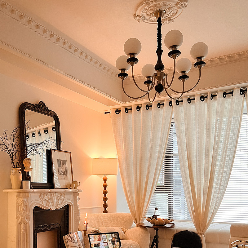 French vintage mid-century chandelier living room light bedroom main light American modern Chinese restaurant light lighting magic bean ceiling light