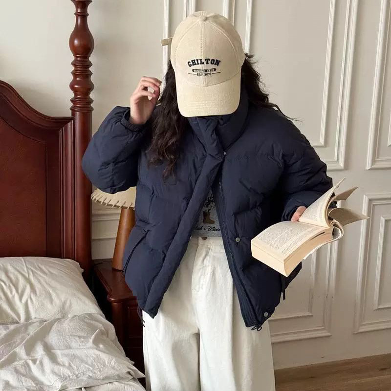 糖果色立领羽绒服女短款2025冬季新款甜美白鸭绒小个子显瘦面包服|undefined