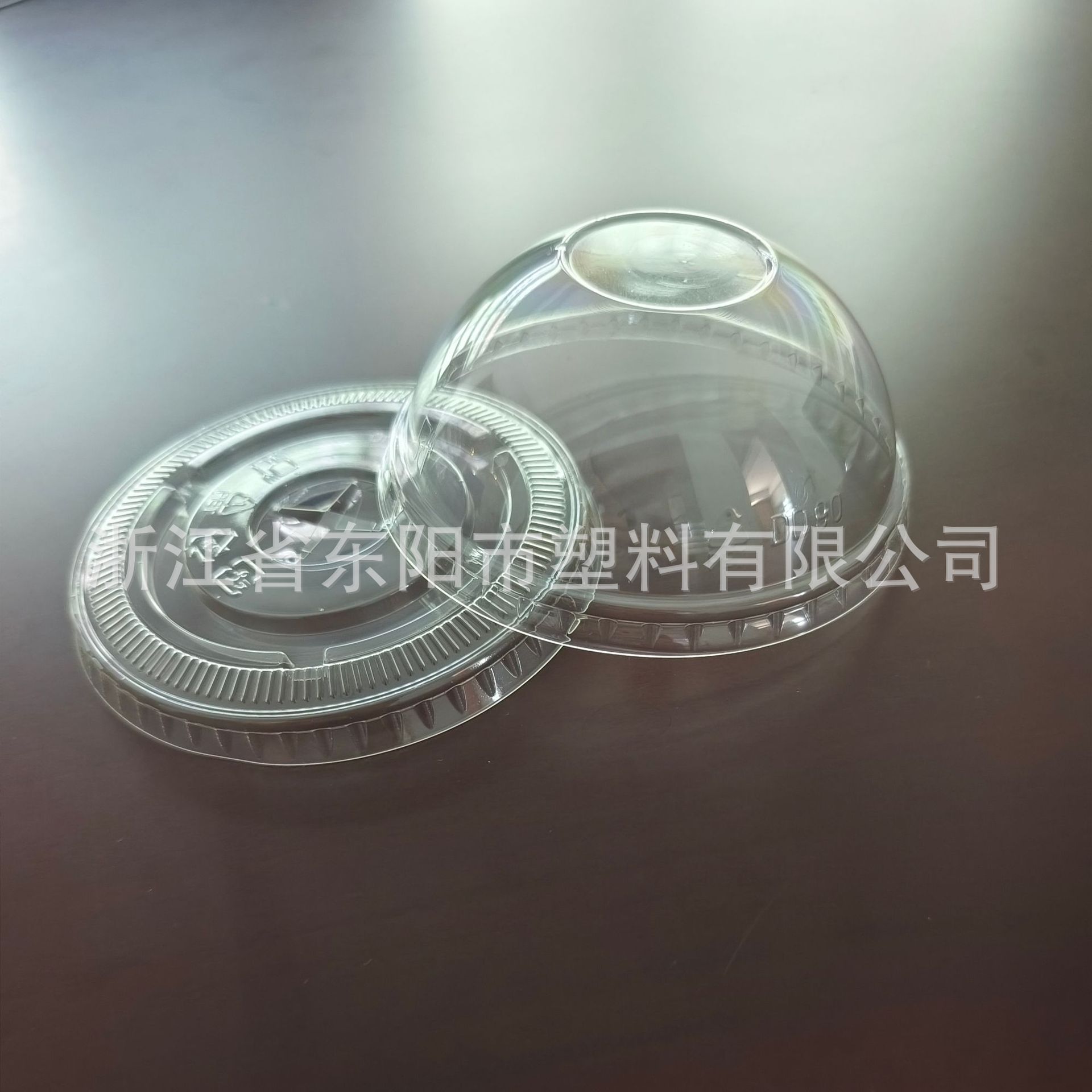 工厂直供90mm口径一次性透明PET无孔十字孔圆孔球盖饮料杯杯盖