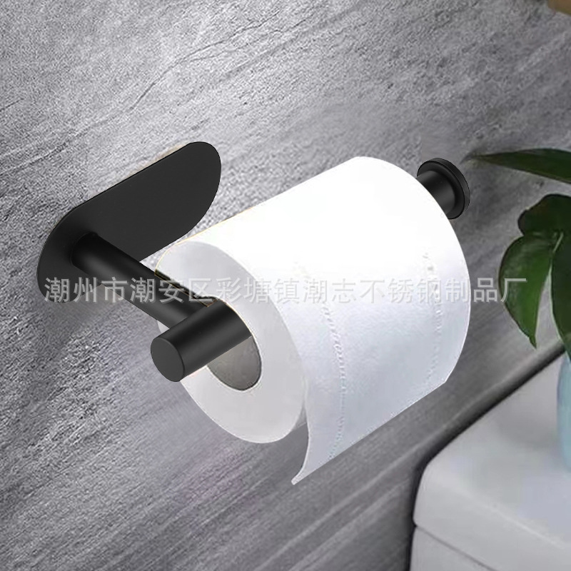 Soporte de tejido de acero inoxidable creativo transfronterizo sin clavos de baño montado en la Pared Soporte de papel higiénico sin perforaciones titular de papel higiénico