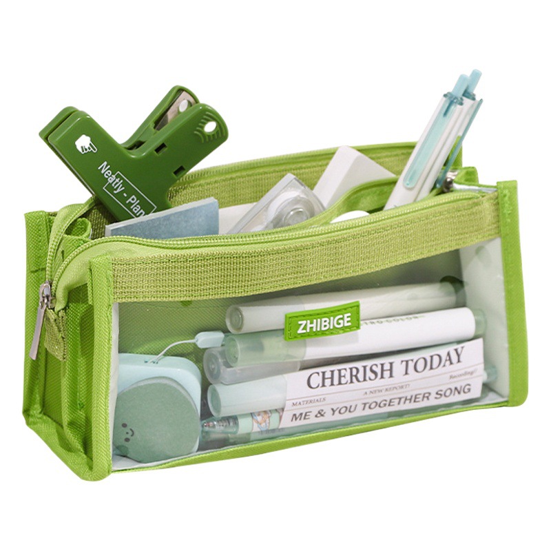 Caja de lápiz transparente de gran capacidad versión simple caja de papelería chica niñas estudiantes de secundaria niños caja de lápiz estudiantes de escuela primaria