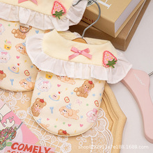 春秋款带牵引绳宠物比熊衣服小型犬2025新款秋季猫咪狗狗背心秋天