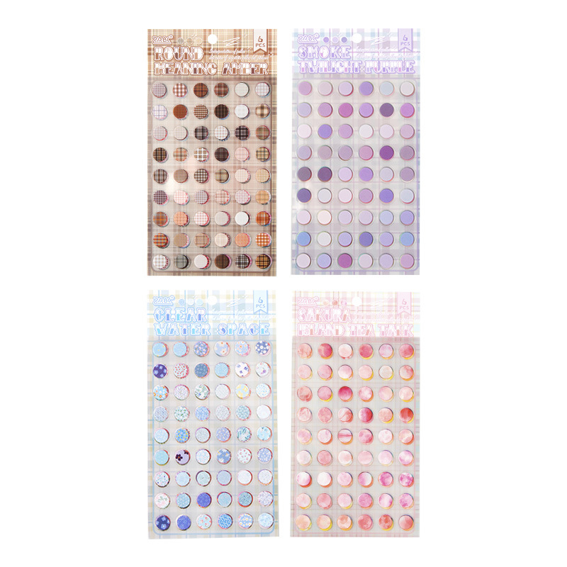 Serie de puntos de onda de interpretación en pegatinas de etiquetas de papel lindas y creativas de corte de matriz de mascota plana de material de contabilidad de mano pegatinas