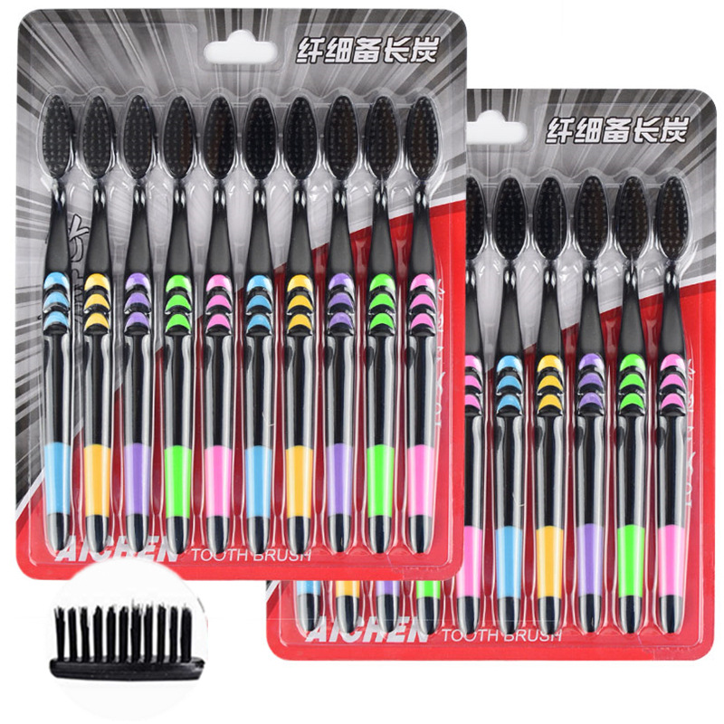 칫솔 도매 성인 대나무 숯 소프트 헤어 스페셜 가는 머리 소프트 헤어 칫솔 제조 업체 노점 런 장후 폭발 10 조