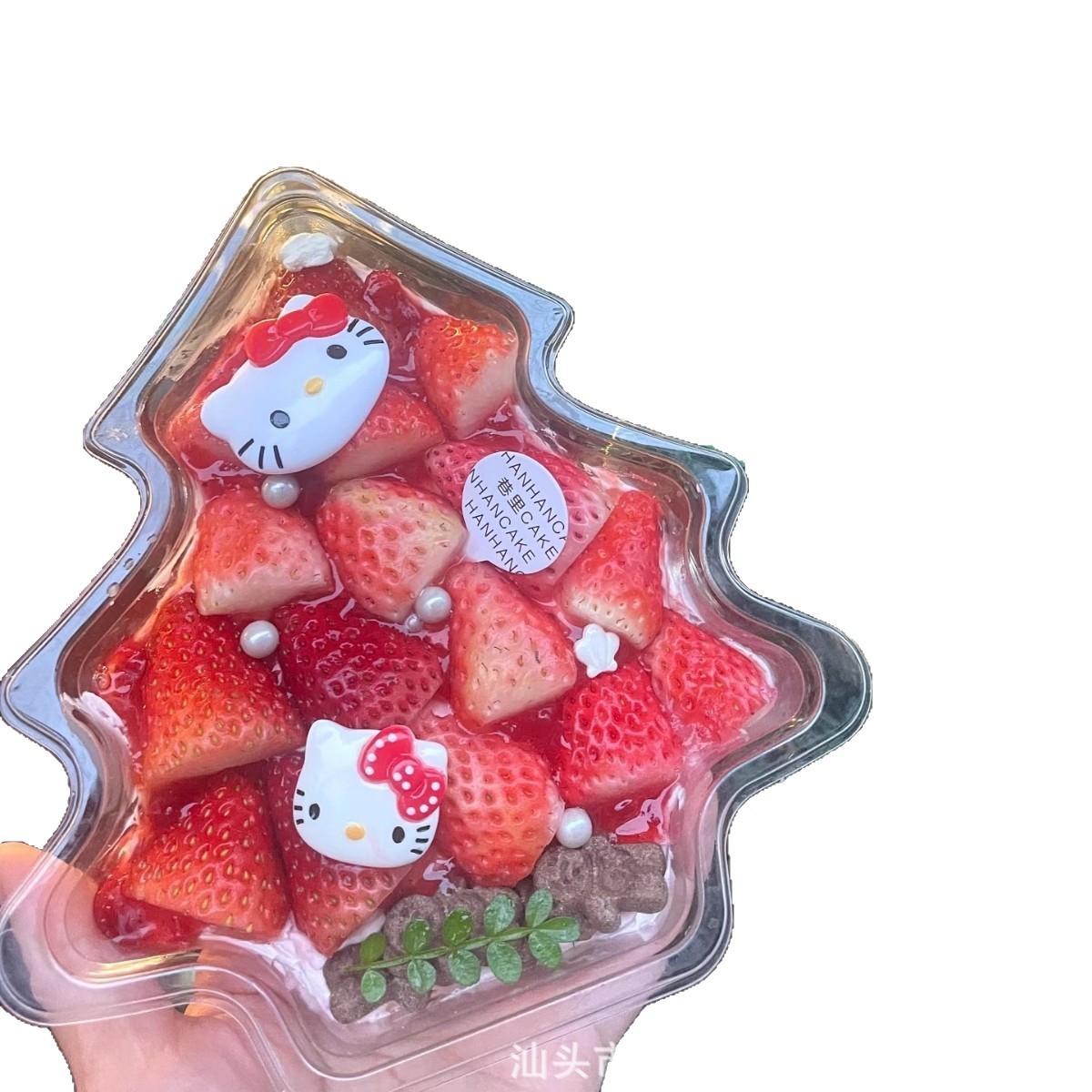 Navidad transparente caja de embalaje de pastel de árbol de Navidad postre horneado galletas heladas galletas dulces caja de regalo caja de fresa