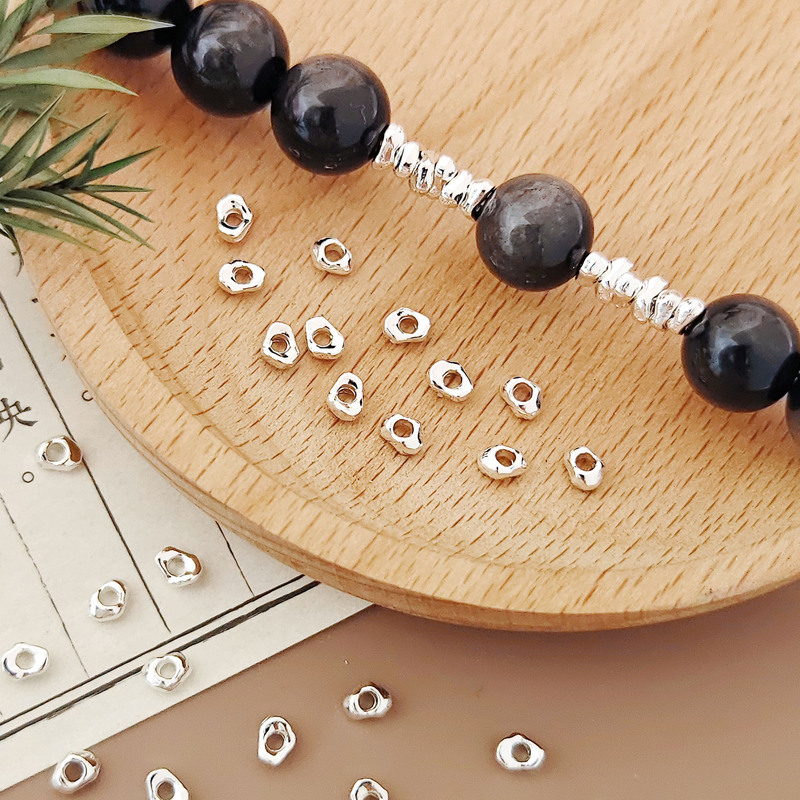Irregular Broken Silver Spacers All-match Beaded Beads Handmade DIY Bracelet Necklace Beaded Jewelry Alloy Accessories Irregular Broken Silver Spacers All-match Beaded Beads Handmade DIY Bracelet Necklace Beaded Jewelry Alloy Accessories