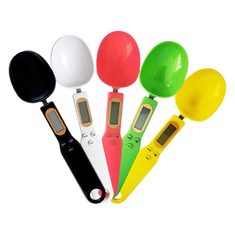 Báscula de cuchara medidora electrónica mini báscula electrónica pequeña para el hogar, báscula de cuchara de pesaje, báscula de dosificación manual, báscula blanca para alimentos