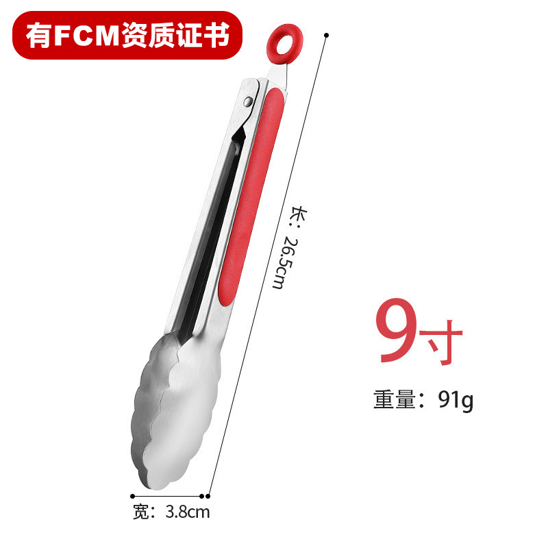 Logotipo personalizado clip de comida engrosado clip de barbacoa de acero inoxidable coreano clip de barbacoa clip de bistec clip de cocina para hornear