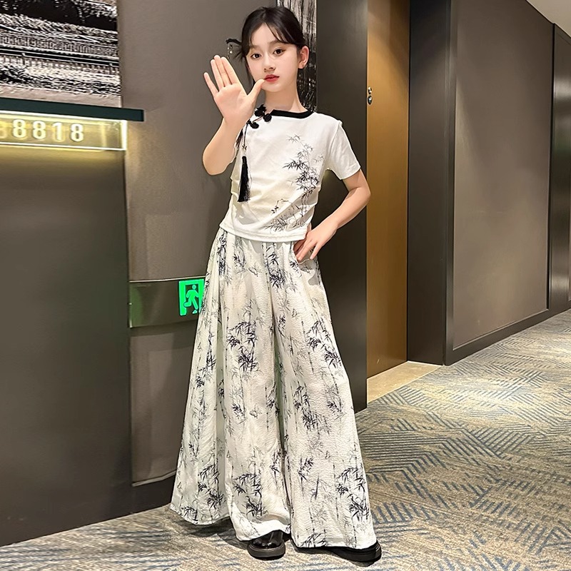 Mädchen Zweiteiler Im Chinesischen Stil Mit Weiter Sommerhose_voghion.com