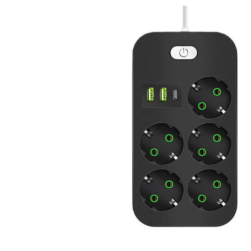 欧规专用USB智能排插插座 家用办公大功率快充拖线板插多功能排插