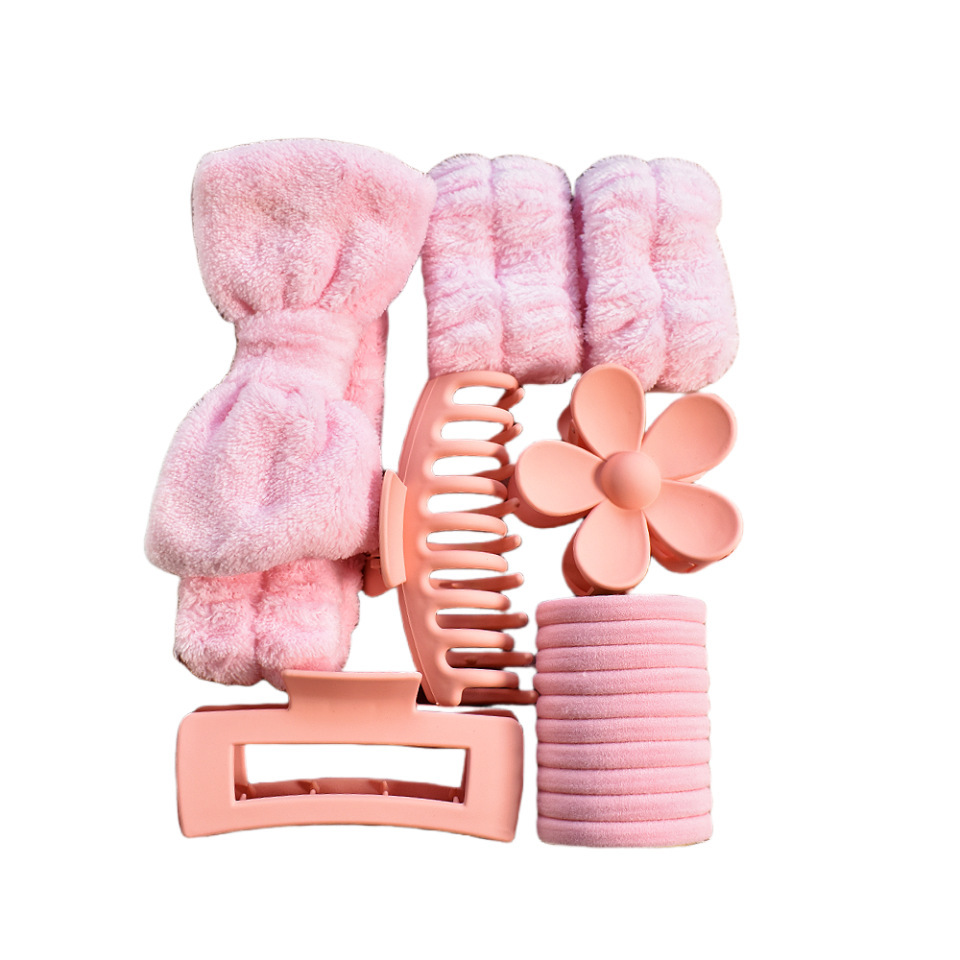 Ventas transfronterizas de mariposa final correa de pelo correa de muñeca sin costura anillo de pelo mate agarración conjunto de lavado 16 piezas conjunto de accesorios para el pelo