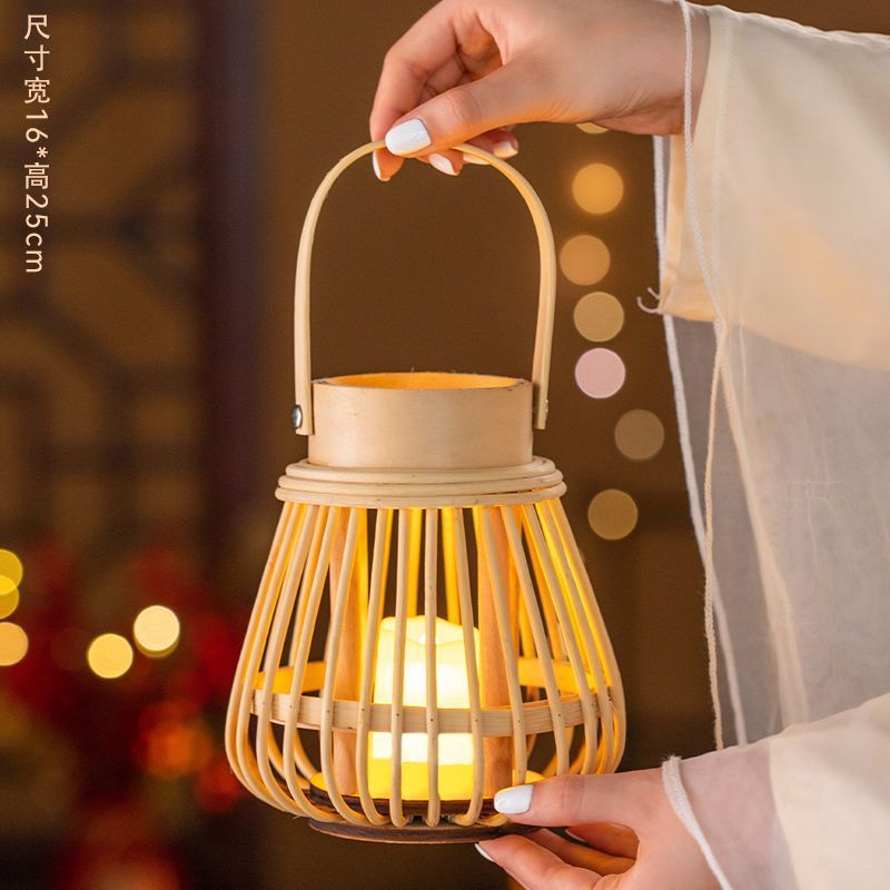 摆摊灯笼古风藤编手工diy材料包手提发光花灯汉服拍照道具|undefined