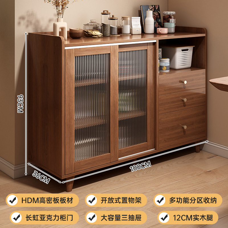 Aparador, moderno, simple, color madera, sala de estar, armario de té, armario de almacenamiento, armario de almacenamiento de cocina para el hogar, armario de almacenamiento contra la pared