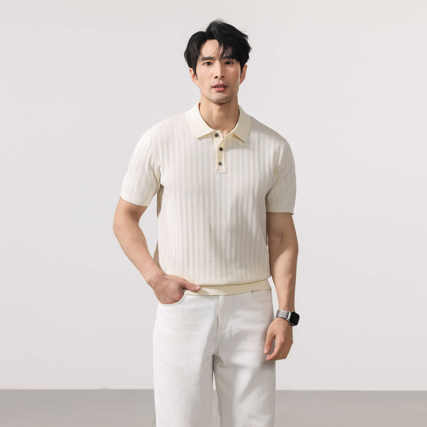 Polo camiseta de punto camiseta de manga corta hombre paolo anti-rayas vieja camiseta de negocios de verano fábrica transfronteriza al por mayor