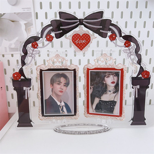 Original Acrylic Stand Card Rotating Photo Frame Small Card Star Storage Photo Idol Desktop Display Double