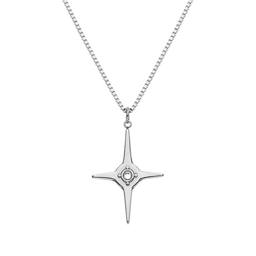 Ins Cross Necklace Women's New Year Trendy Four-Star Clavicle Chain Temperament Fresh Style Design Feeling