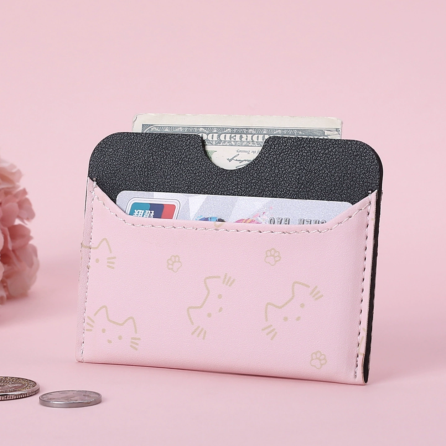 Держатель для карт для женщин, большой вместимости, с защитой от размагничивания, нишевый дизайн, держатель для банковских карт с изображением собаки с большими ушами, держатель для документов, кошелек для монет, держатель для карт Vivi Bear.