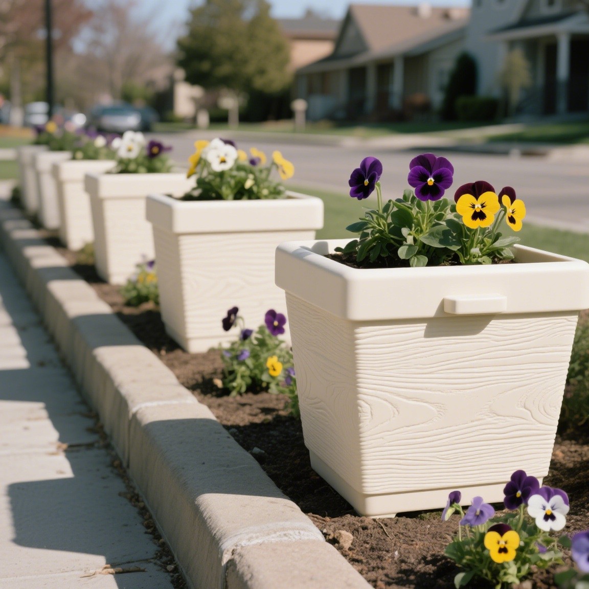 厂家定制滚塑一体成型花盆仿树纹花盆仿石花盆定制花盆滚塑模具