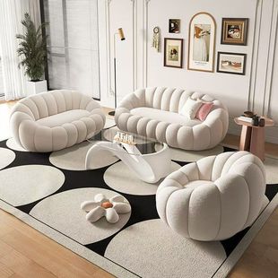 Scandinavian Accessible Luxury Clothing Store Women's Clothing Store Shop with Rest Area Reception Beauty Salon Wedding Shop Pumpkin Fabric Sofa