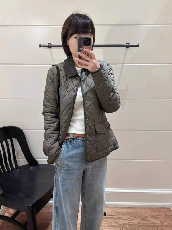柜上3K+！老钱风小马刺绣菱格棉服灯芯绒翻领轻薄保暖夹克外套女|undefined