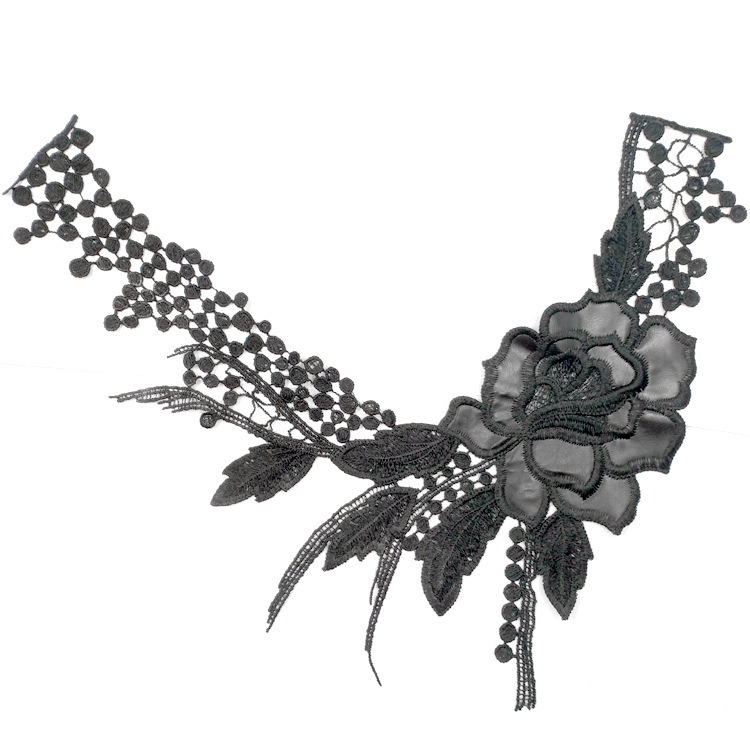 水溶蕾丝 刺绣 涤光丝  胸花 领花 绣花领 假领子 PU皮革 贴皮