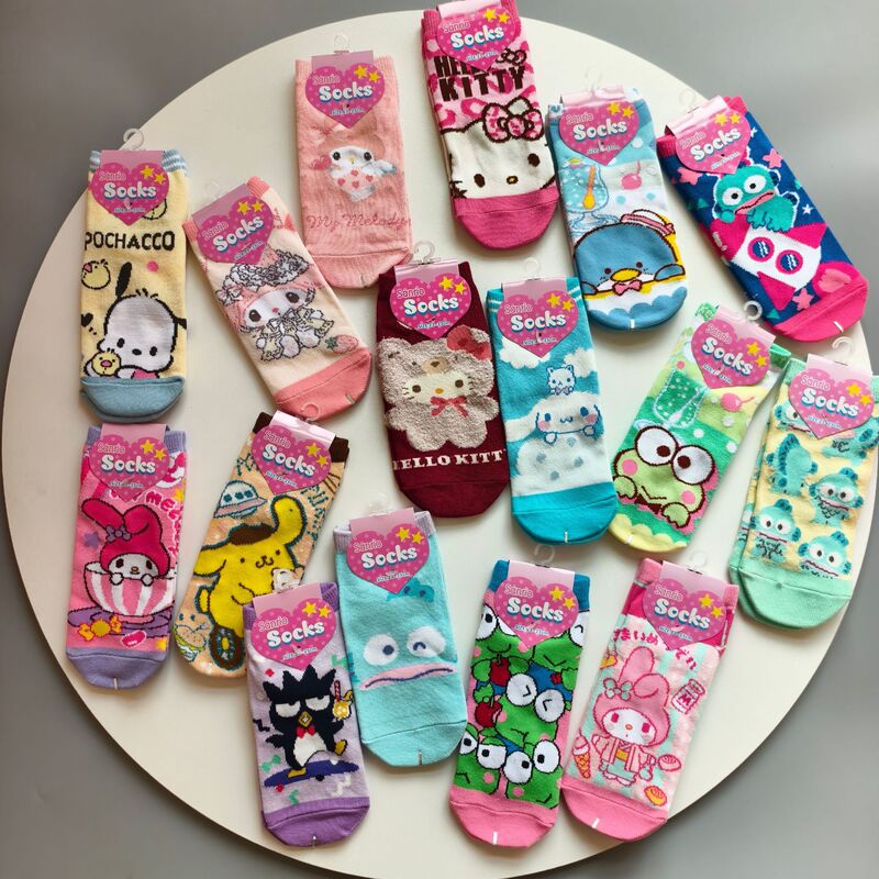 Sanrio Ugly Fish Hanton Series Japanese Export Short Cotton Socks Cute Cartoon Anime Sanrio Ankle Socks