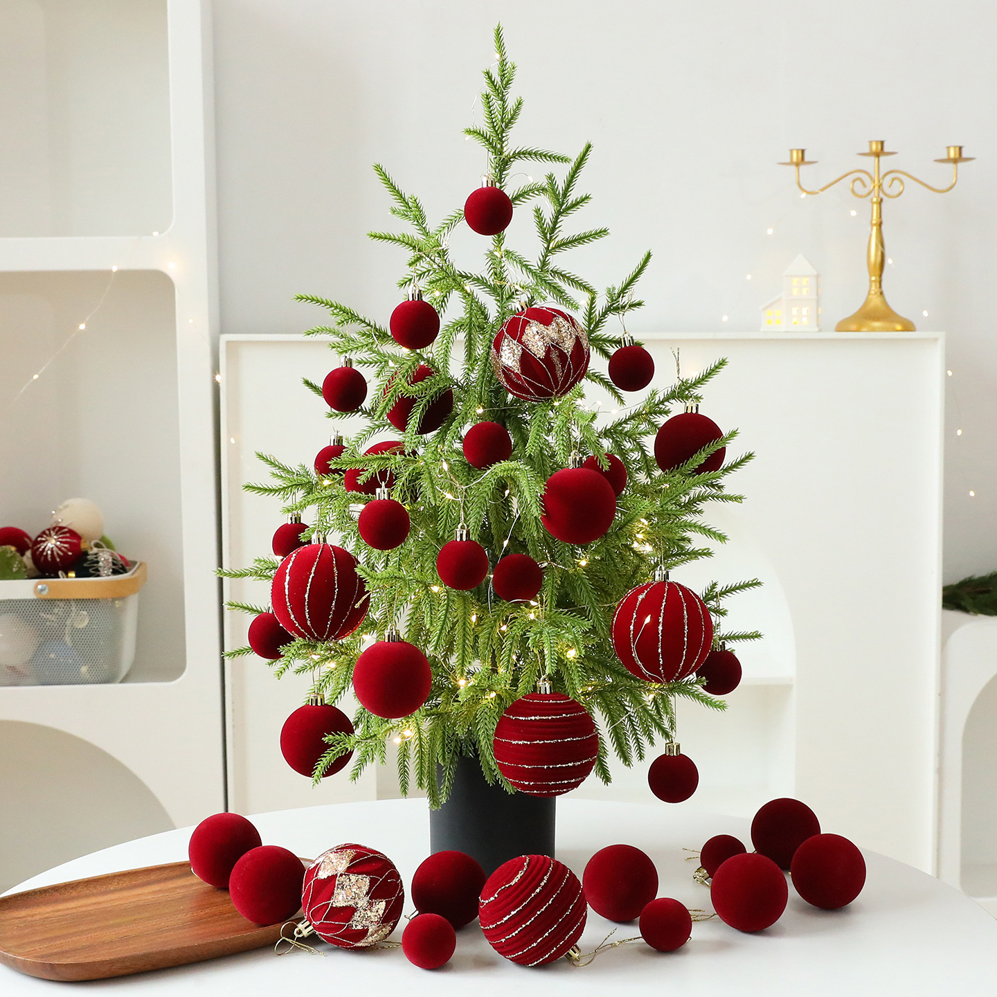 Shengyuan nuevo PE puro de escritorio set de árbol de Navidad decoración de ventana decoración de escritorio