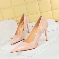 3265-2 Korean version of sweet high heels, thin heels, high heels, shallow mouth, pointed toe, slim and delicate single shoes, spring and autumn women's shoes