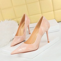 3265-2 Korean version of sweet high heels, thin heels, high heels, shallow mouth, pointed toe, slim and delicate single shoes, spring and autumn women's shoes