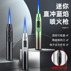 新款HB257蓝焰直冲双火厨房点火器金属外壳抖音货源同款打火机