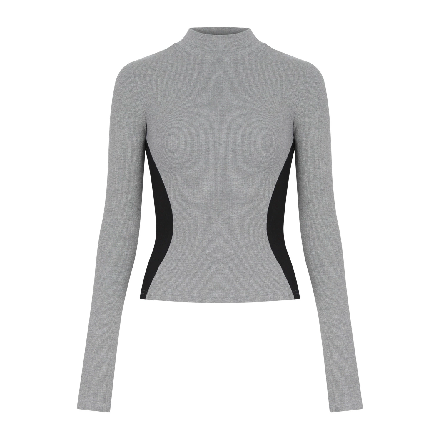 Американская горячая девушка бьет по цвету, тонкие песочные часы, талия с длинными рукавами футболка женская осень-зима мода