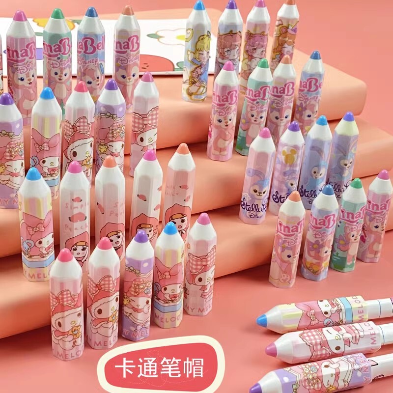 A Variety of Styles of Wooden Pencil Caps Ultraman Kuromi Hexagonal Protection Not Easy to Break Pencil Extender Pencil Cap