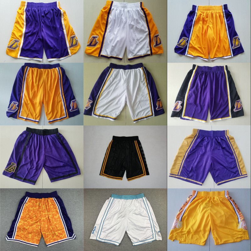 Basketball jersey Lakers James Kobe embroidered basketball shorts Lakers Pants Basketball jersey Lakers James Kobe embroidered basketball shorts Lakers Pants