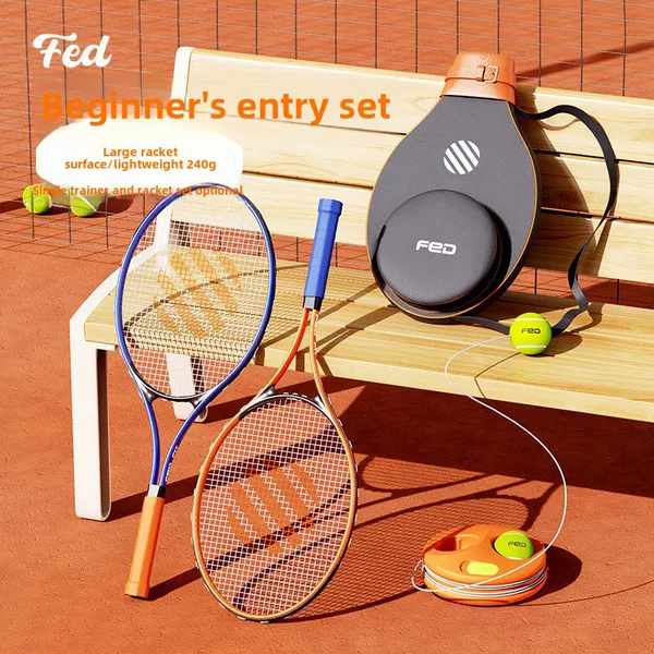 Felton Aluminum Alloy Tennis Racket for Girls Beginners Male Single Casual Tennis Rebound Trainer Set with String