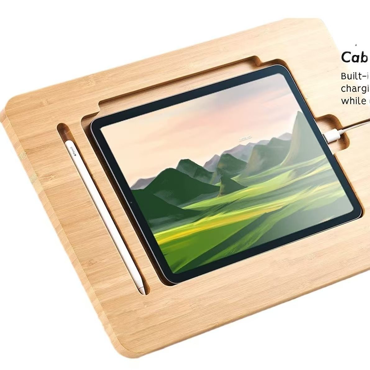 适用苹果华为平板电脑可调节iPad pro竹木画板书写绘画追剧支架