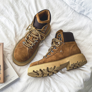 British Vintage Mid-top Frosted Genuine Leather Lovers Martin Boots Autumn 2023 New Youth Fashion Boots