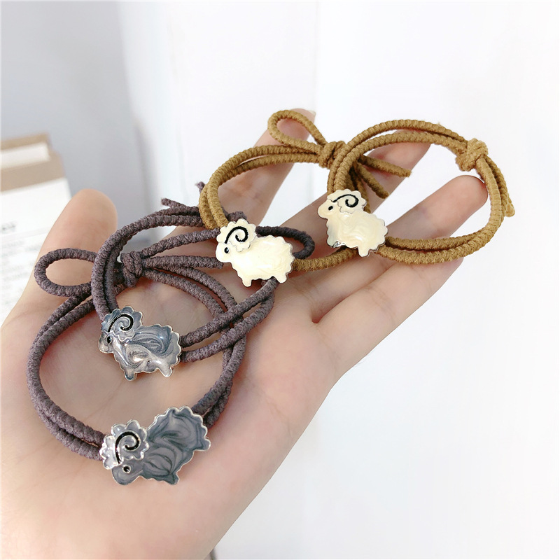 Cordero coreano cabello de cordero atado banda de goma anillo de cabello simple anillo de cuero temperamento cabello de cola de caballo adornamiento para el cabello