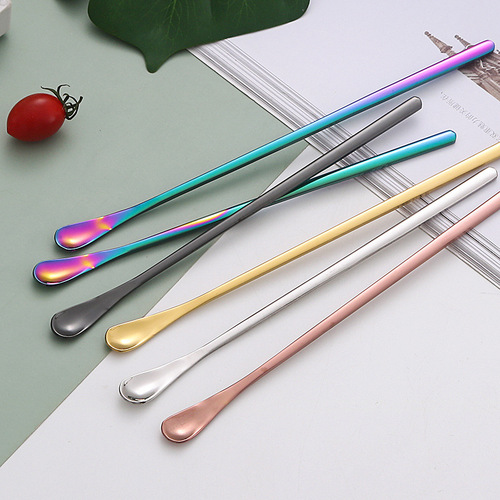 304 stainless steel Japanese mixing spoon ice spoon seasoning spoon honey spoon golden bar spoon mug coffee spoon long handle