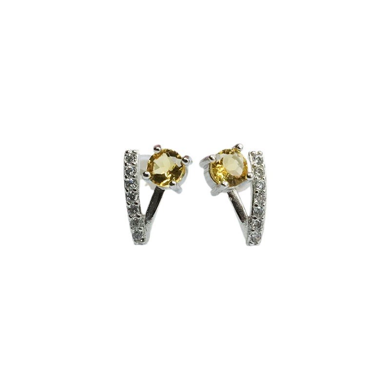 眷钰 Organic crystal earings, earrings, silver needle, accessory, silver 925 sample, wholesale