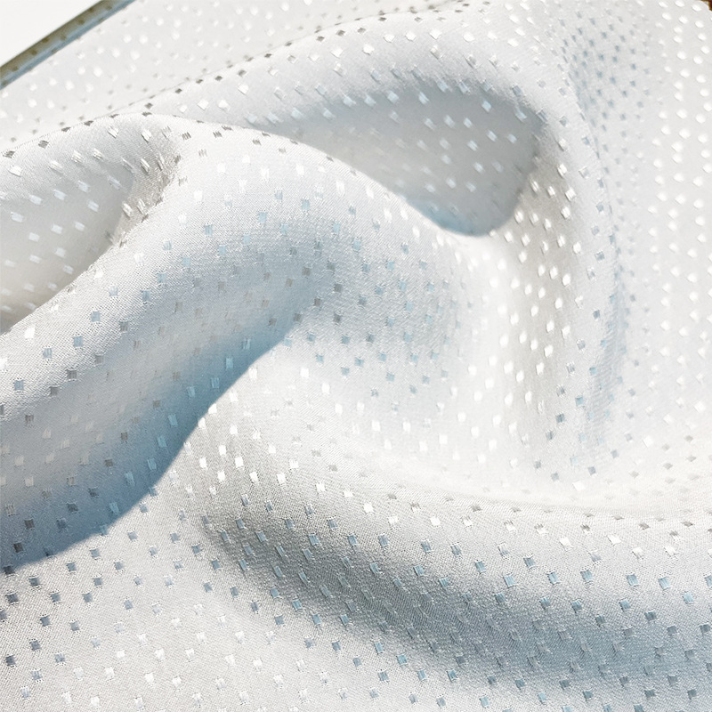 Nuevo Producto 2024, Seda Fangda de 16 Momme, 140 cm de Ancho, Jacquard de Seda de Morera con Pequeños Cuadros, Seda Pura