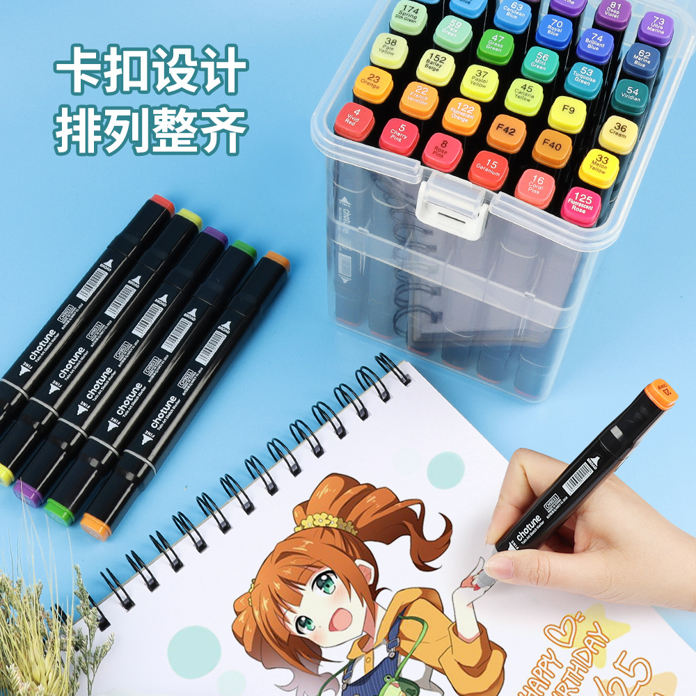 Plastic box for storing markers Multi-functional storage box Multi-specification storage box with base transparent plastic box