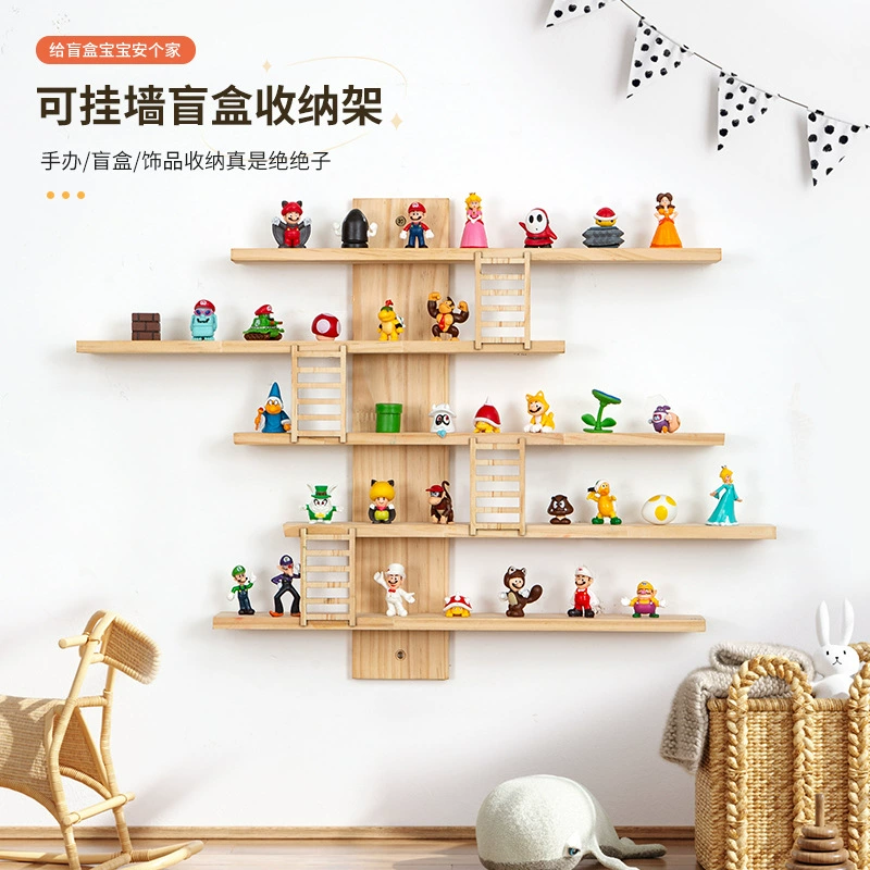 Деревянная настенная стойка для хранения Детская комната Модель животных рама для хранения