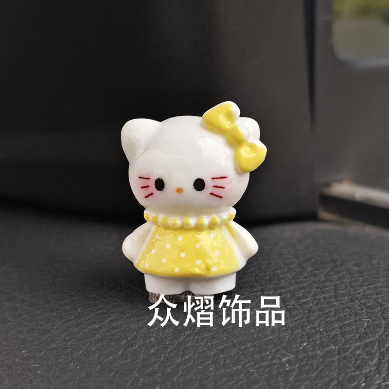 可爱卡通立体格纹裙喵喵萌粒公仔 diy装饰品盲袋配件车载桌面摆件|undefined