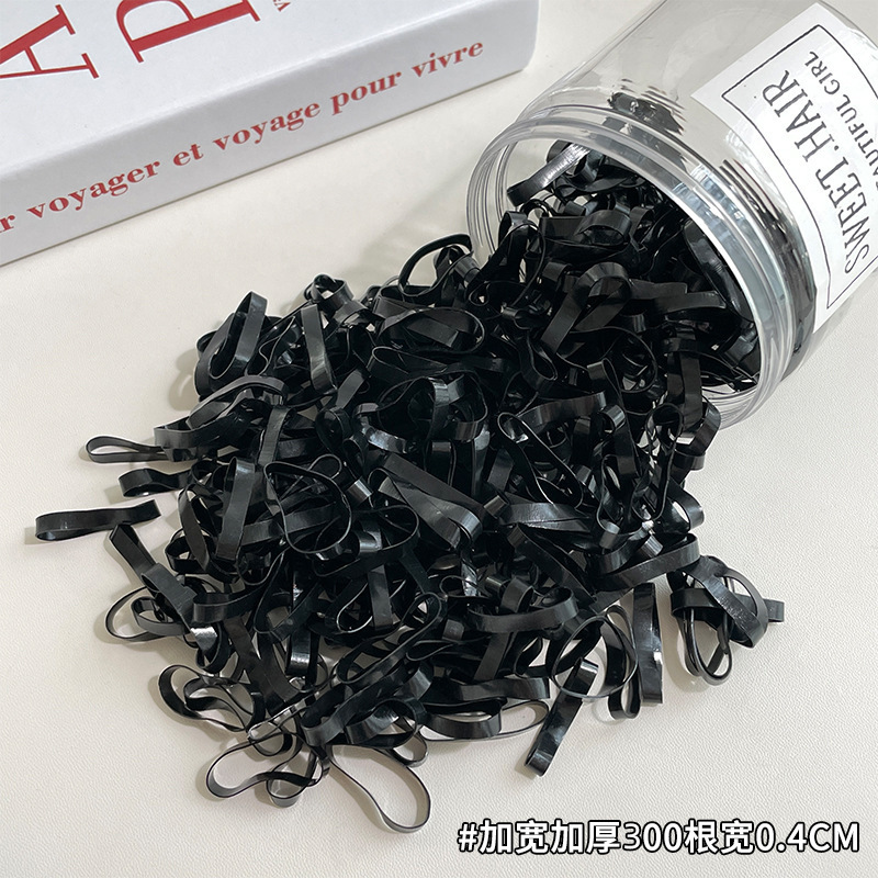 黒色使い捨てゴムバンドヘアゴム 女性用 高弾性 髪を傷めない 子供用ヘアゴム 編み込みヘアゴム 女の子用ヘアリング|undefined